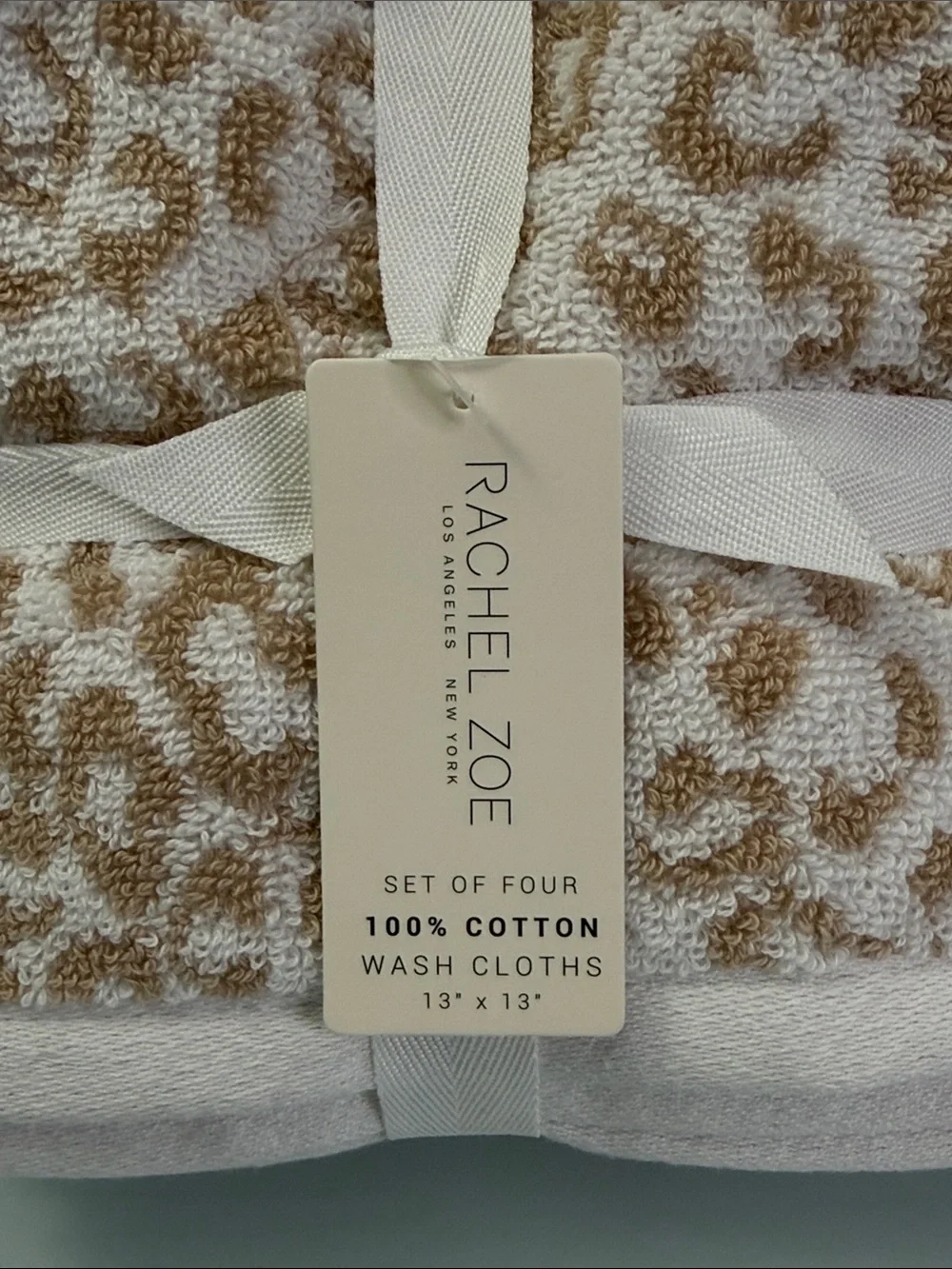 NWT Rachel Zoe Cheetah Print Wash Cloths